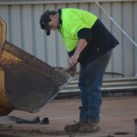 Replacing teeth on the loader bucket